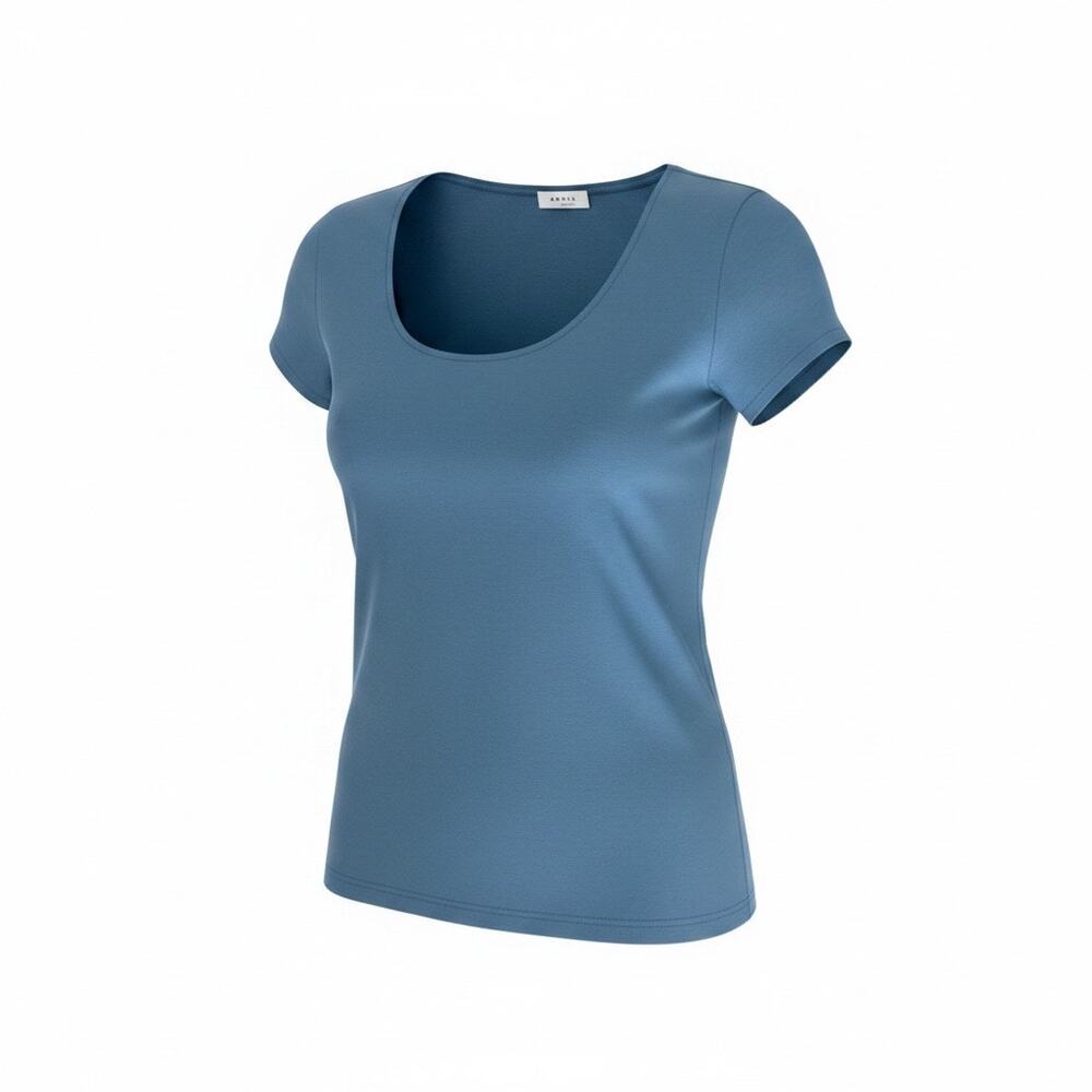 Akris Punto Blue Scoopneck Fitted Top - 10